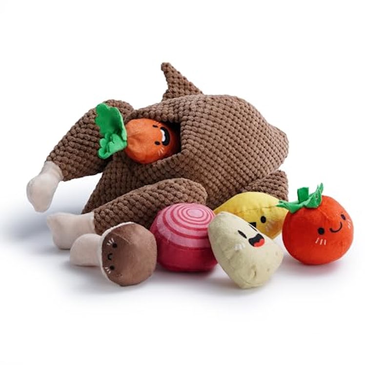  Nocciola 7-in-1 Stuffed Turkey Squeaky Dog Toys