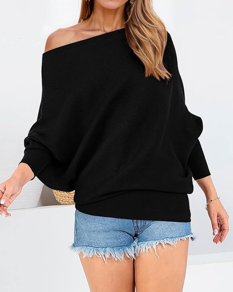 Zenlonr Off Shoulder Knit Pullover