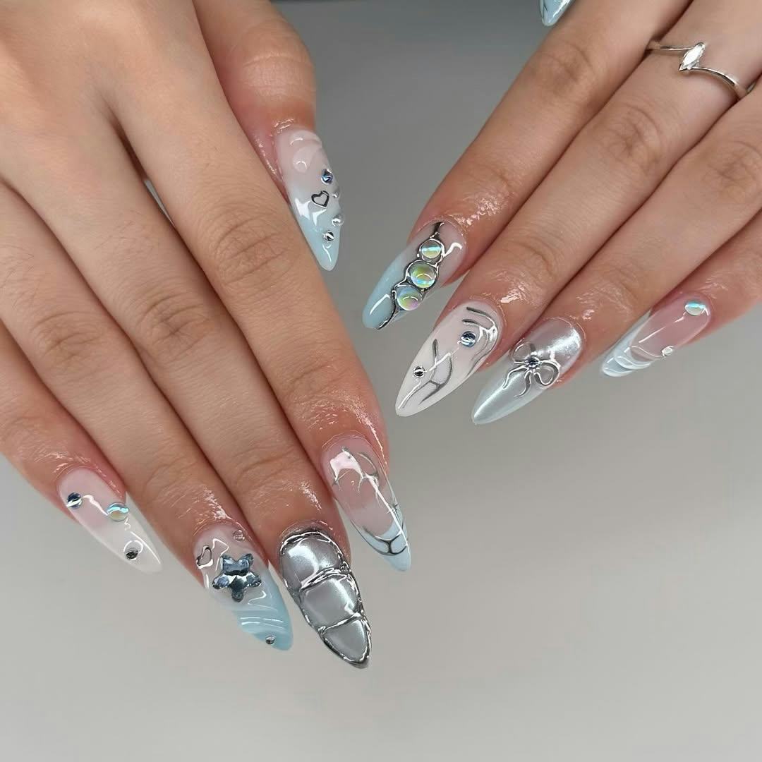 &ldquo;Ice princess&rdquo; manicures are on-trend for winter 2025.