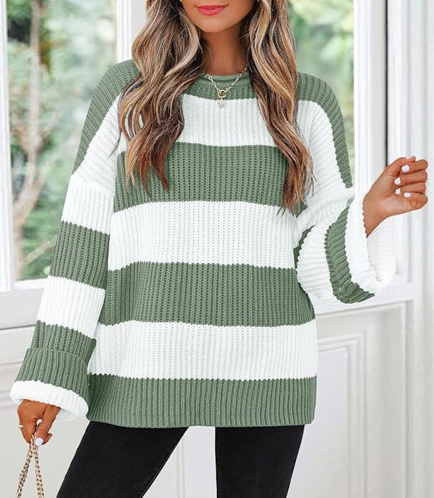 ZESICA Striped Sweater