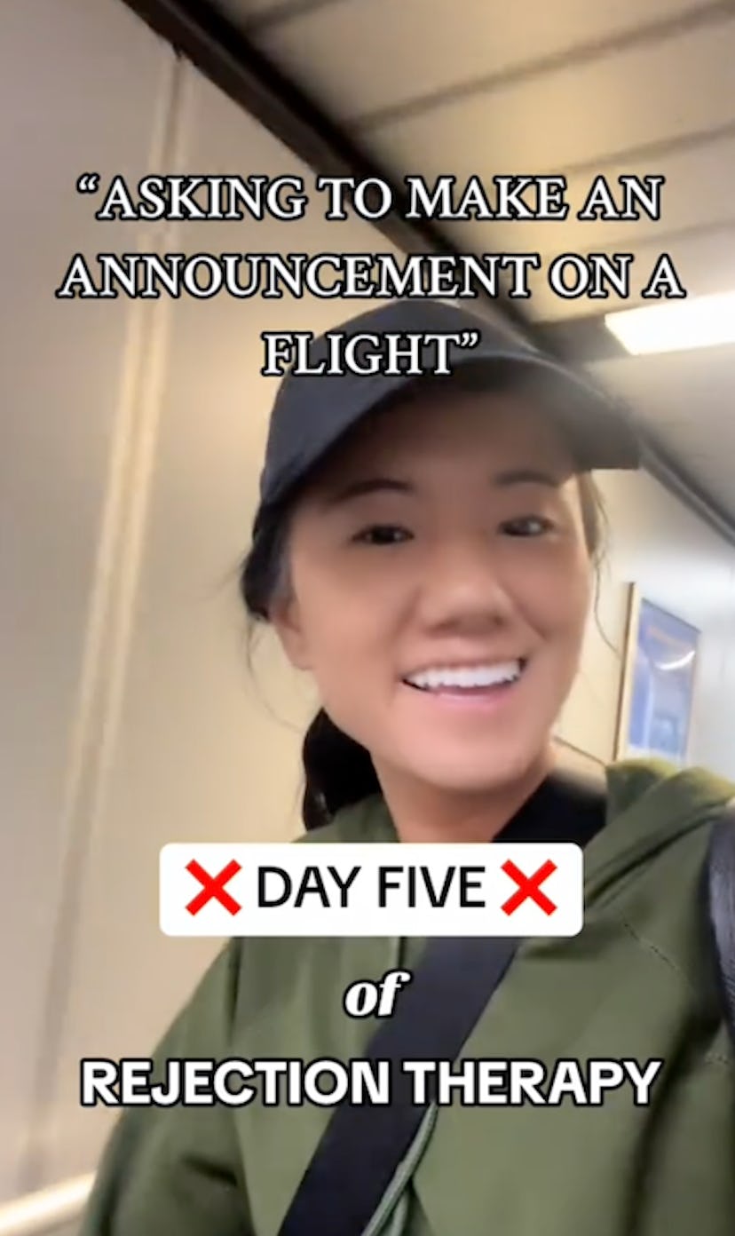 Practicing rejection therapy.