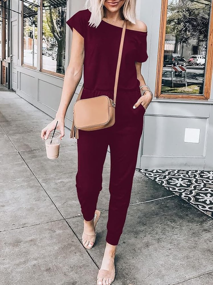 ANRABESS Casual Off-The-Shoulder Jumpsuit