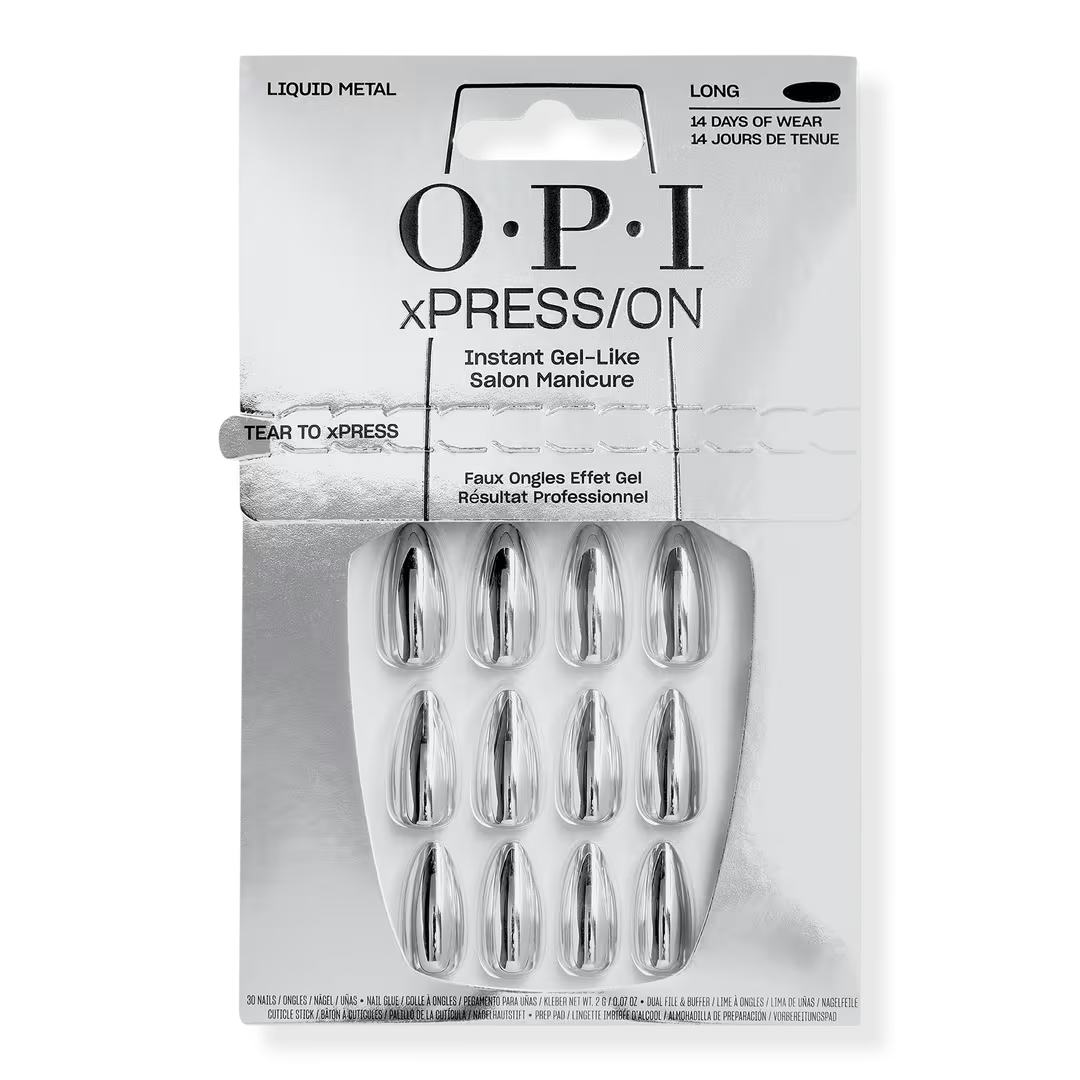 OPI xPRESS/ON Instant Gel-Like Salon Manicure in Liquid Metal