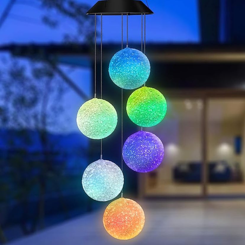 Topspeeder Color Changing Crystal Ball Wind Chime