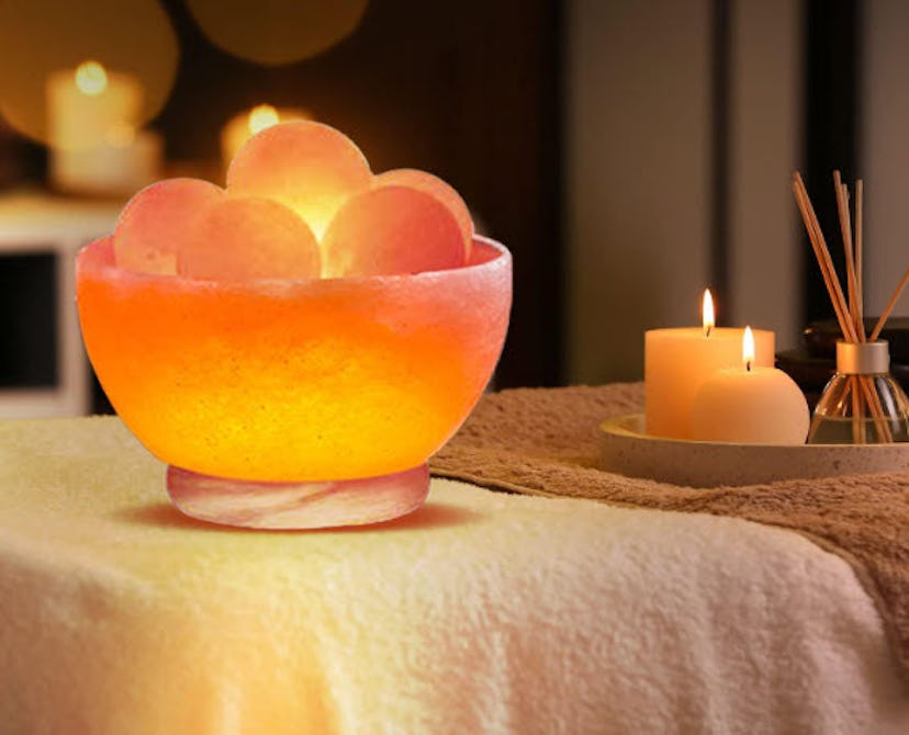 WBM Smart Himalayan Glow Salt Lamp with Massage Ball