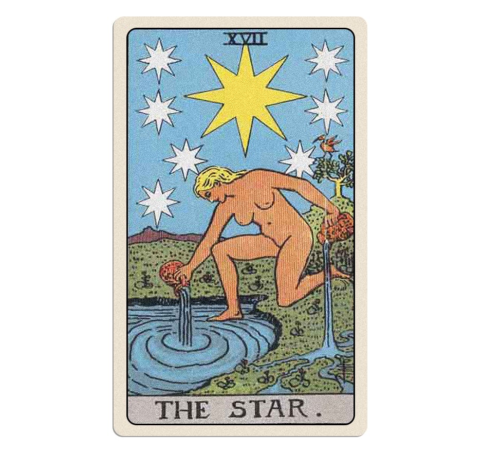 Your January 2025 tarot reading includes the major arcana card The Star.