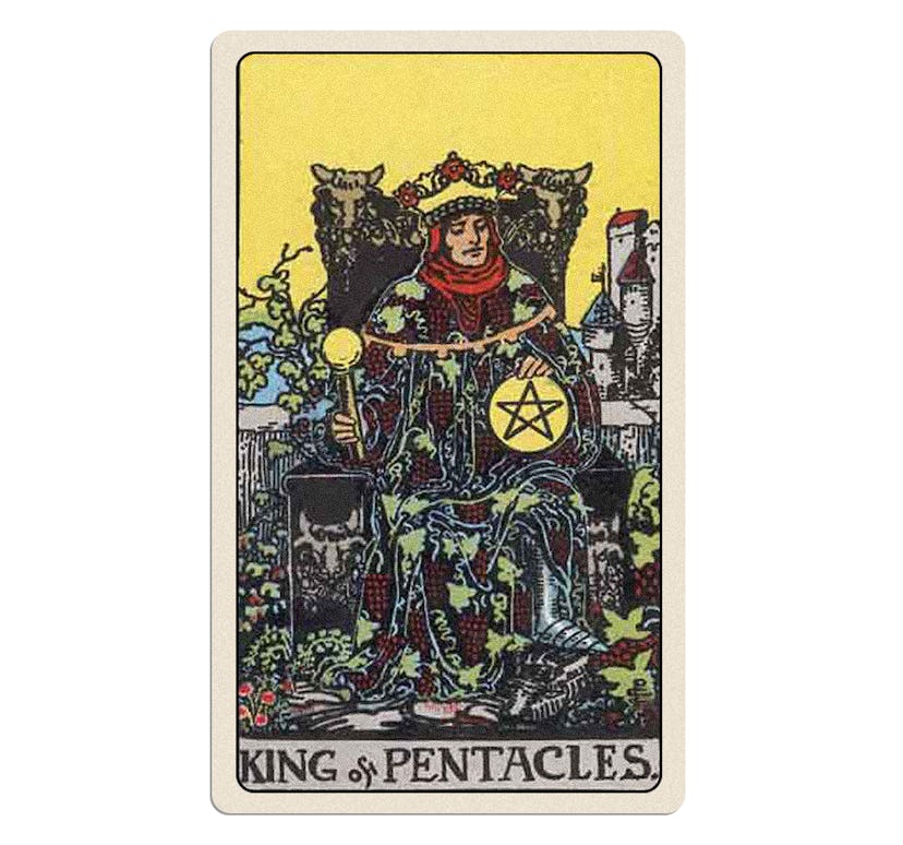 Your January 2025 tarot reading includes the minor arcana card King of Pentacles.