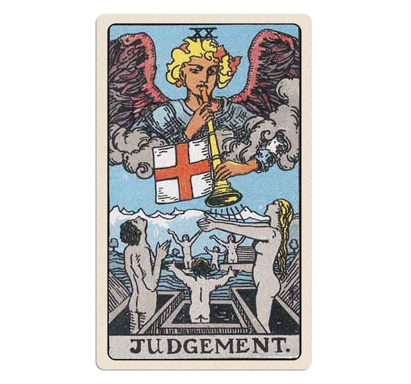 Your January 2025 tarot reading includes the major arcana card Judgment.