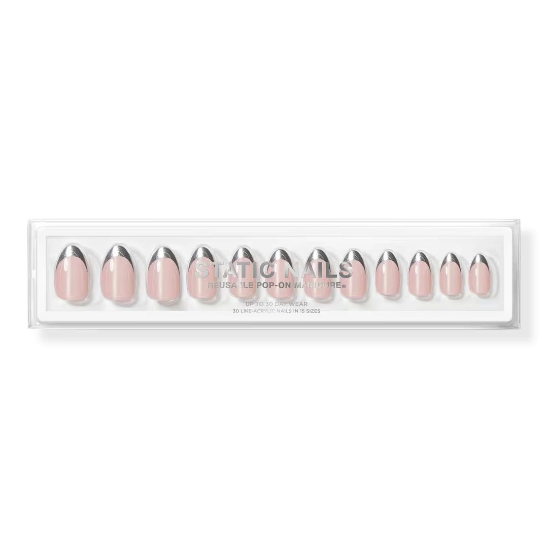 Static Nails Reusable Pop-On Manicure in Metallic French