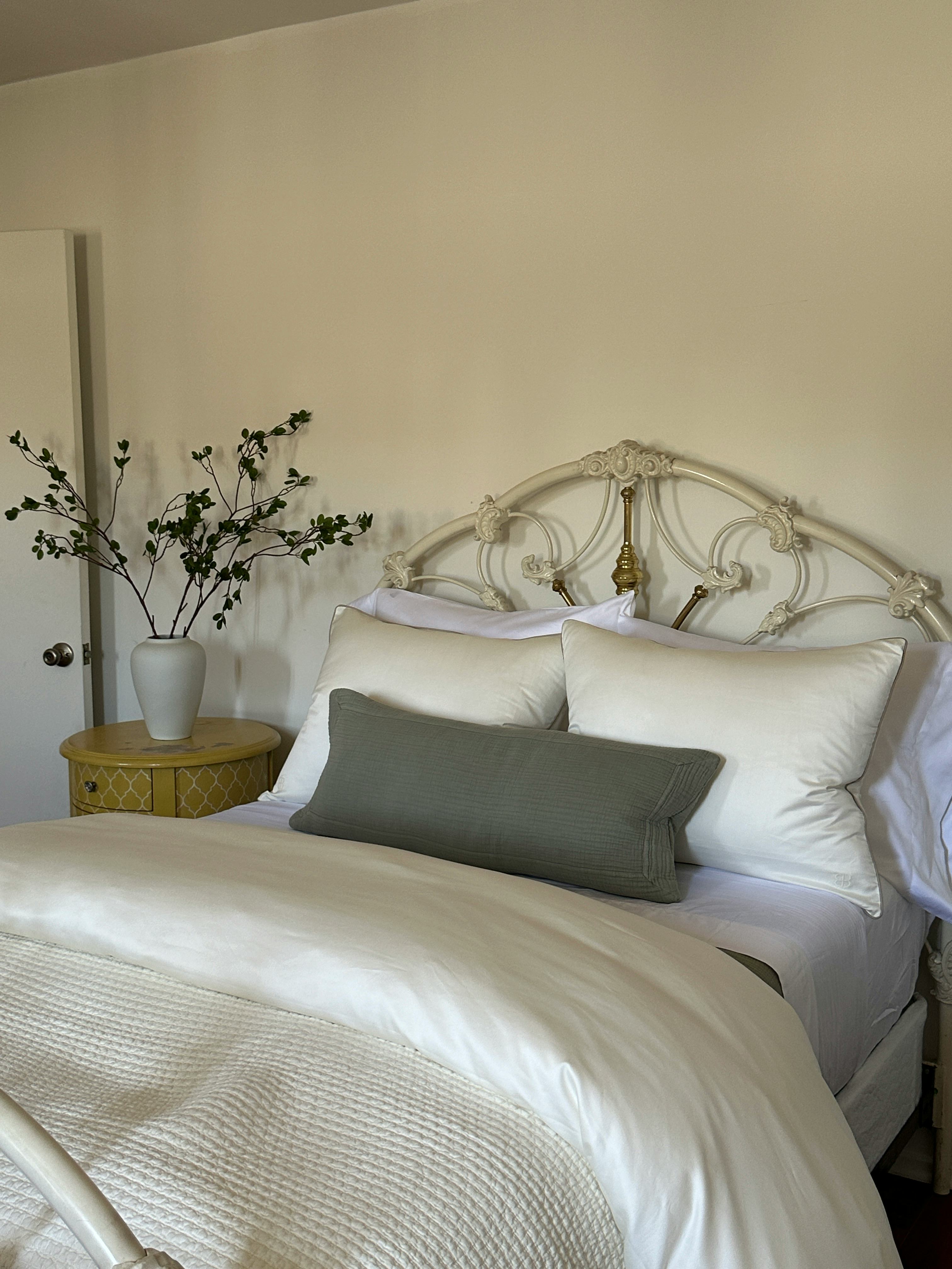 Boll & Branch bed styling 
