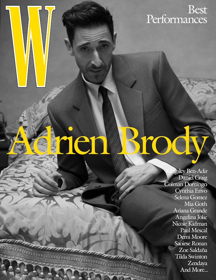 Adrien Brody on the cover of W magazine