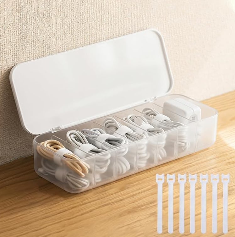 PAVSTINE Cable Organizer Storage Box 