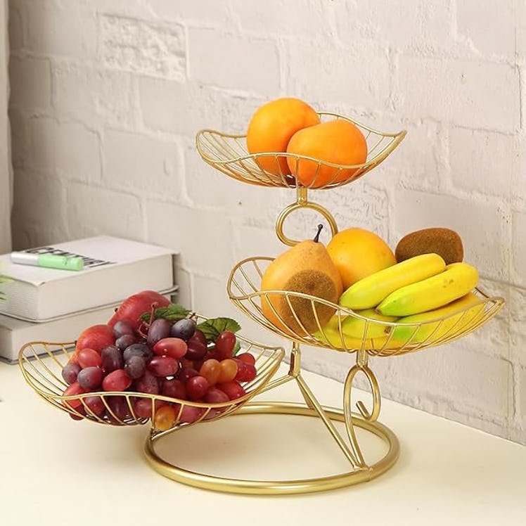 LANDTOM Metal 3-Tier Fruit Basket 