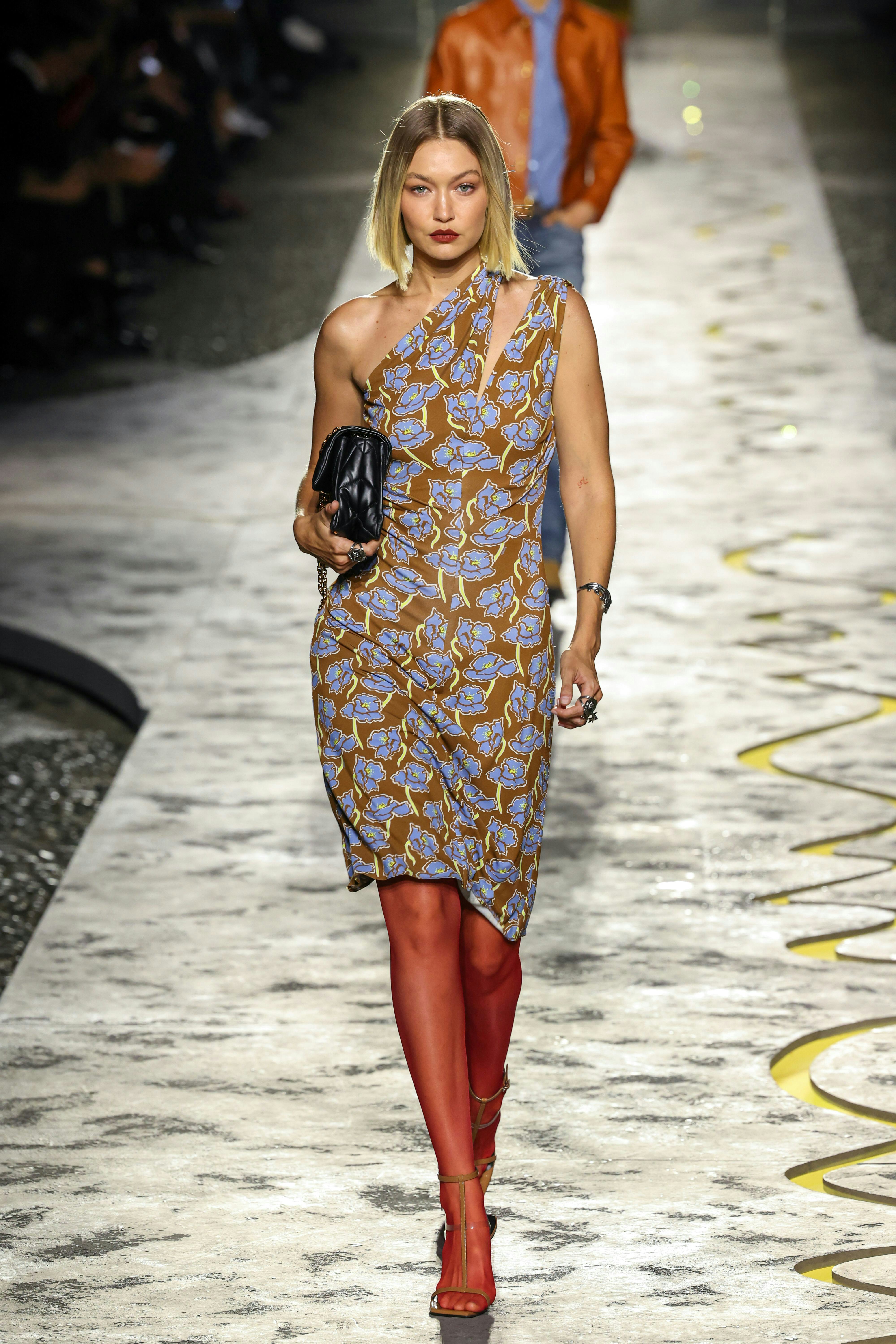 Gigi Hadid walks the runway at the Versace fashion show during the Milan Womenswear Spring/Summer 20&hellip;