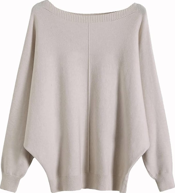 Ckikiou Oversized Boat Neck Dolman Sweater