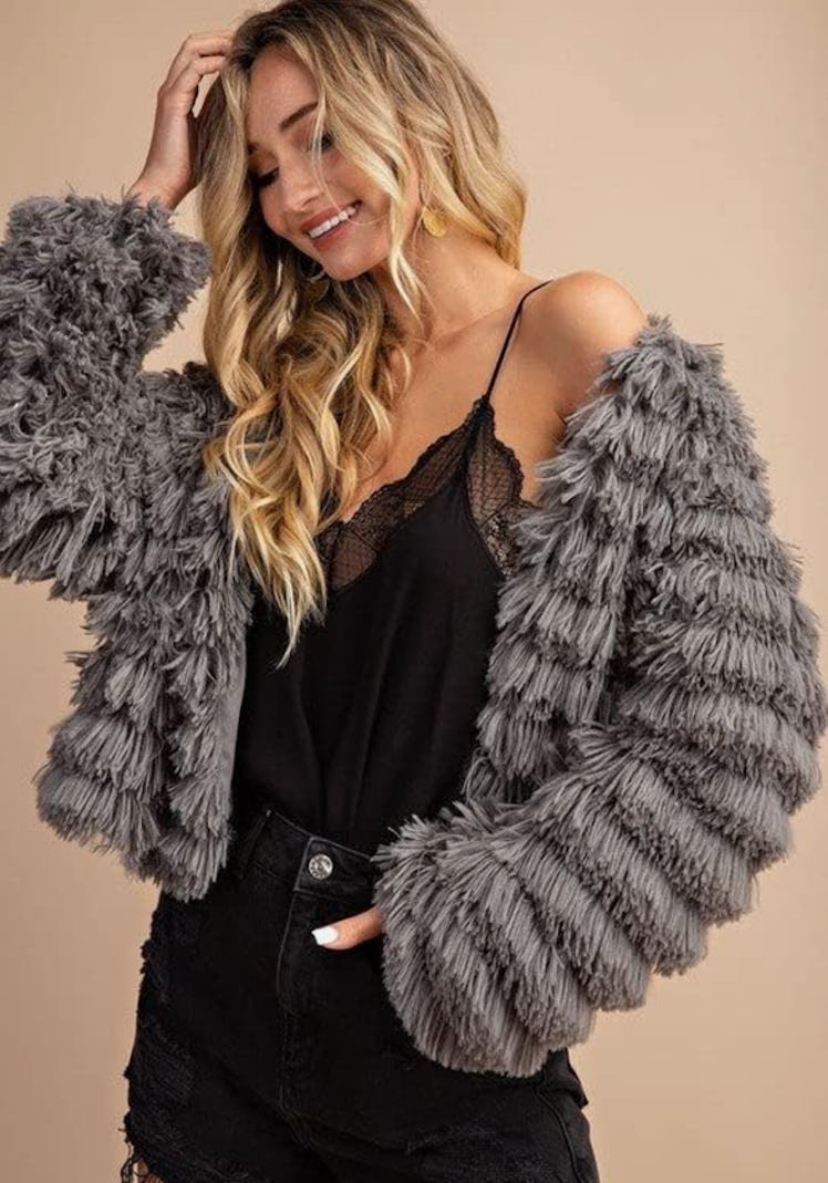 Inorin Faux Fur Cardigan 