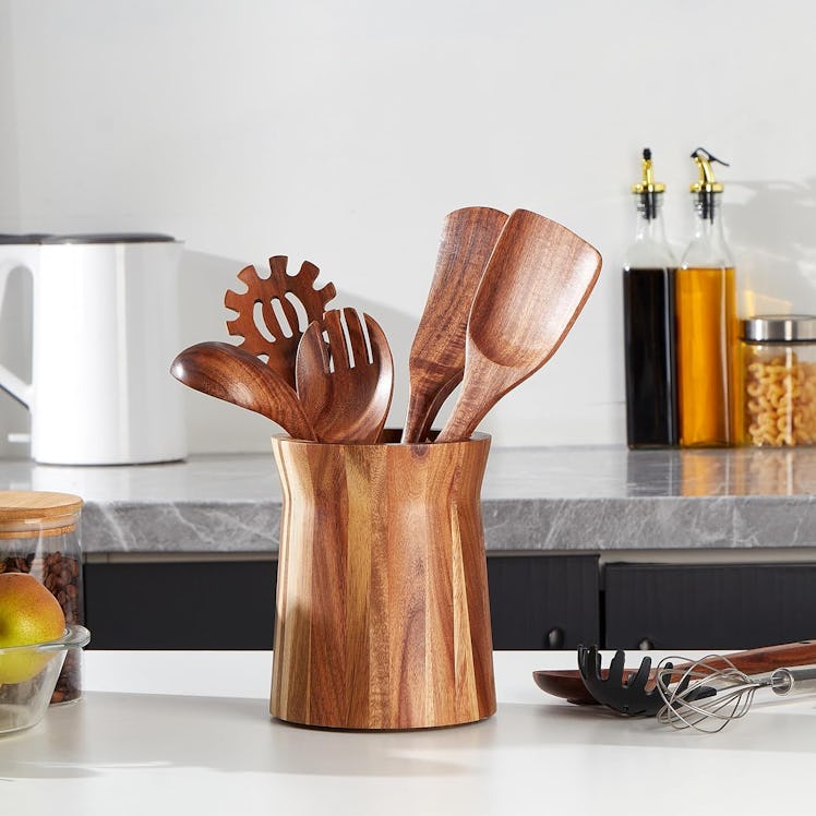  LOHONER Wooden Utensil Holder