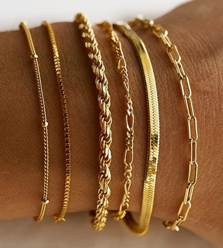 DEARMAY 14-Karat Gold Bracelet Set (6-Pack)