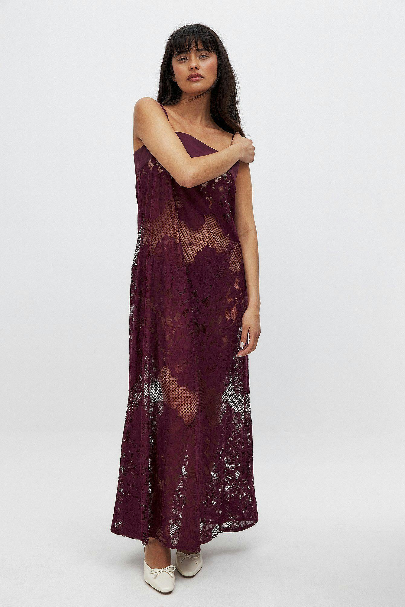 Lace Panelled Midi Dress