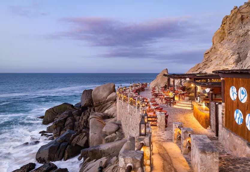 An oceanside cliff at the Waldorf in Cabo
