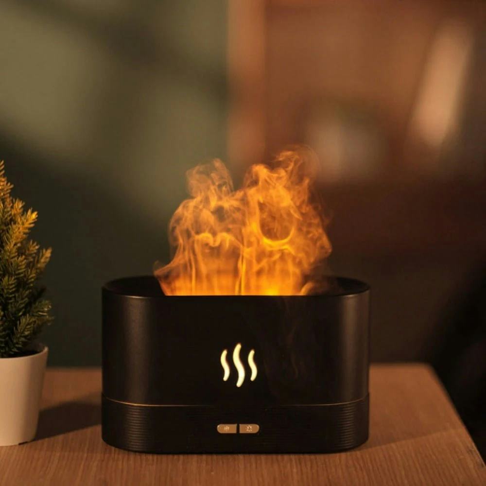 Multitasky Fireplace Flame-Effect Humidifier Lamp