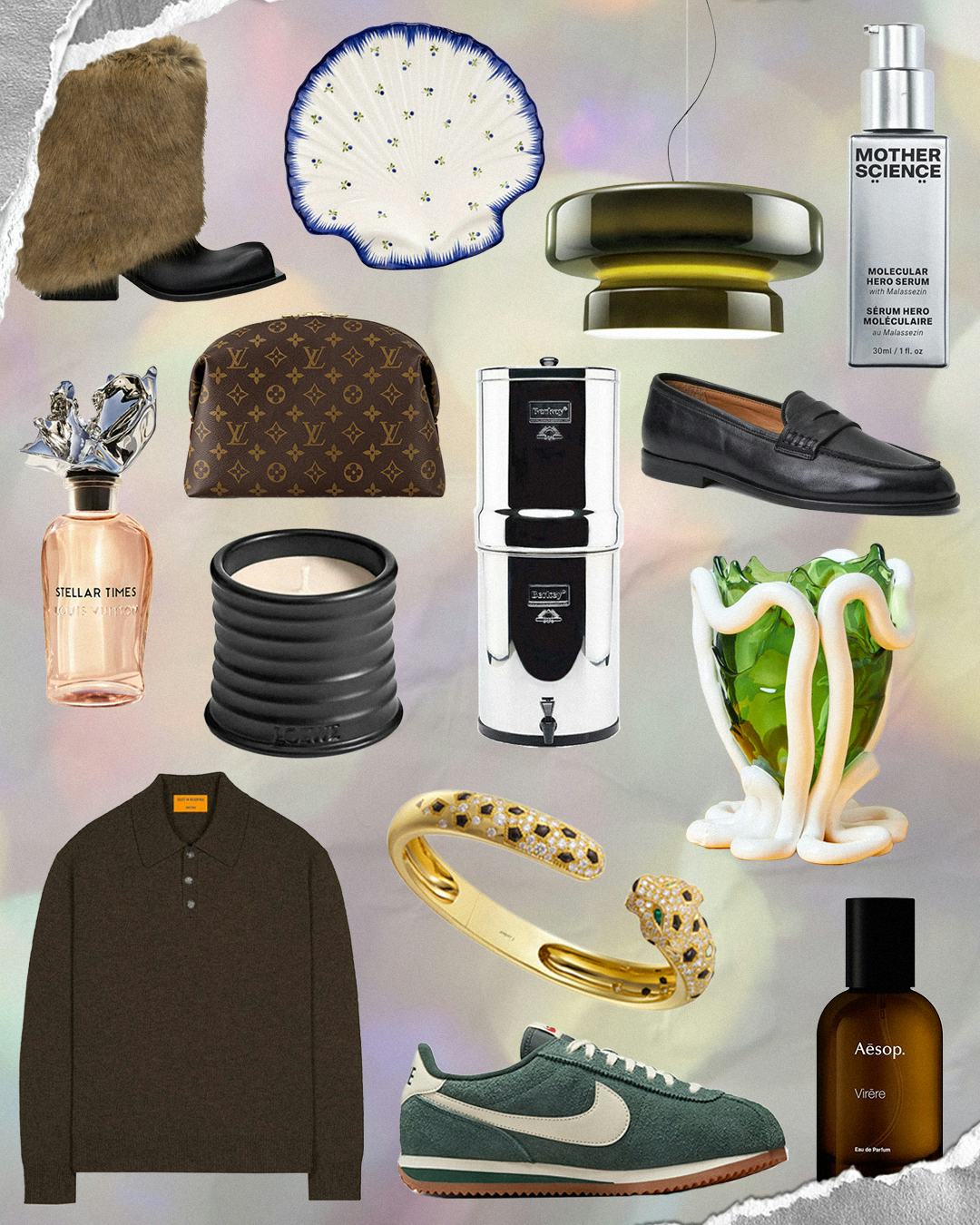 A collage of some gifts suggested by editors at W Magazine