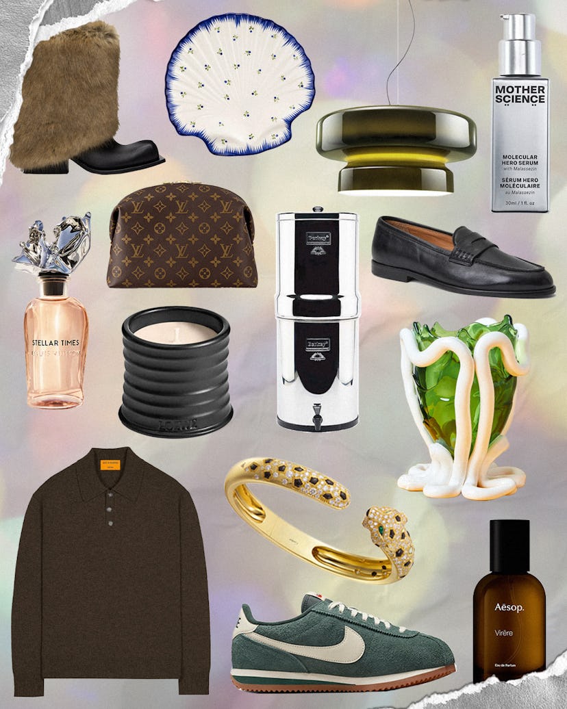 A collage of some gifts suggested by editors at W Magazine