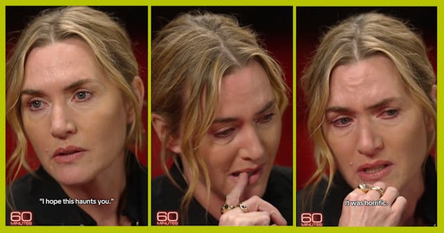 In an emotional clip, iconic actress Kate Winslet recalls coming to face-to-face with press who made...