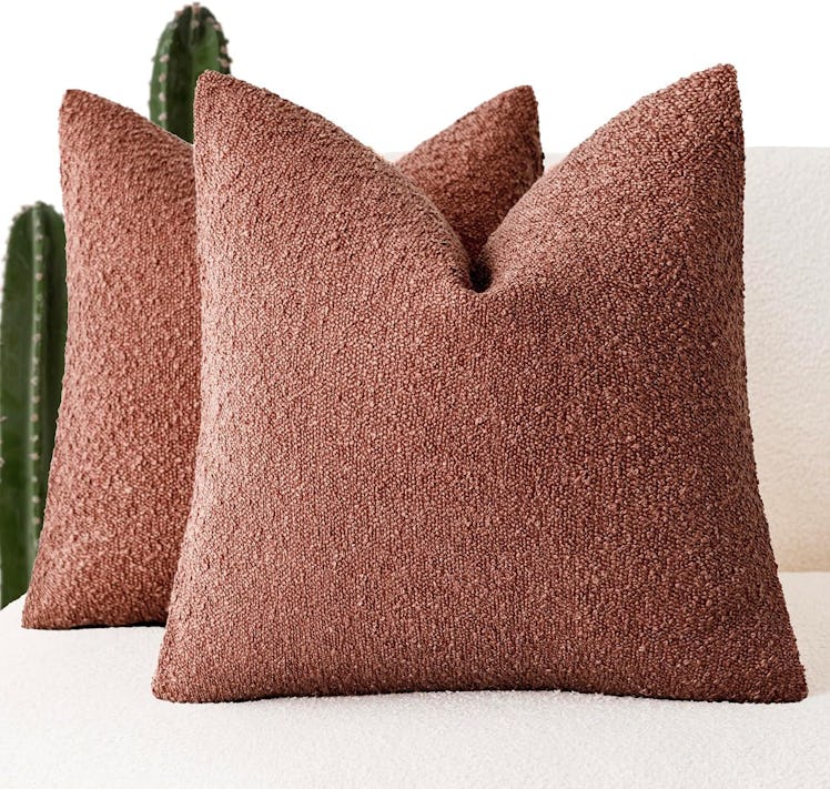 Foindtower Bouclé Throw Pillow Covers (2-Pack)