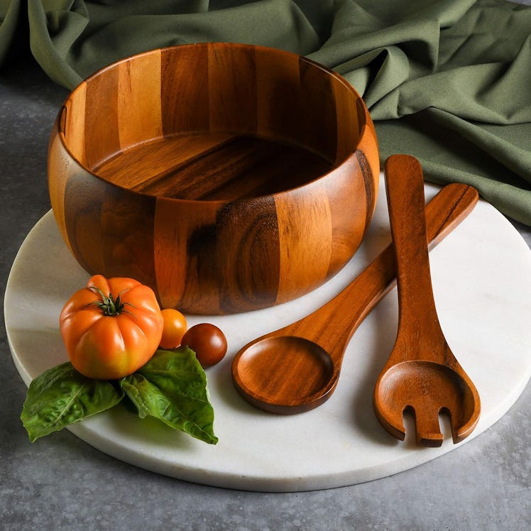 Gibson Home Laurel Acacia Wood Salad Bowl Set