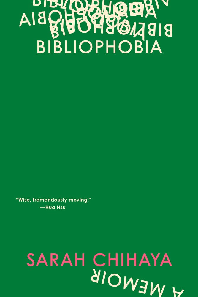 Cover of &lsquo;Bibliophobia&rsquo; by Sarah Chihaya.