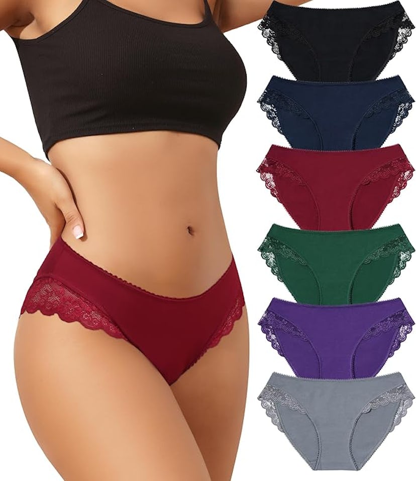 LEVAO Cotton Lace Underwear (6-Pack)