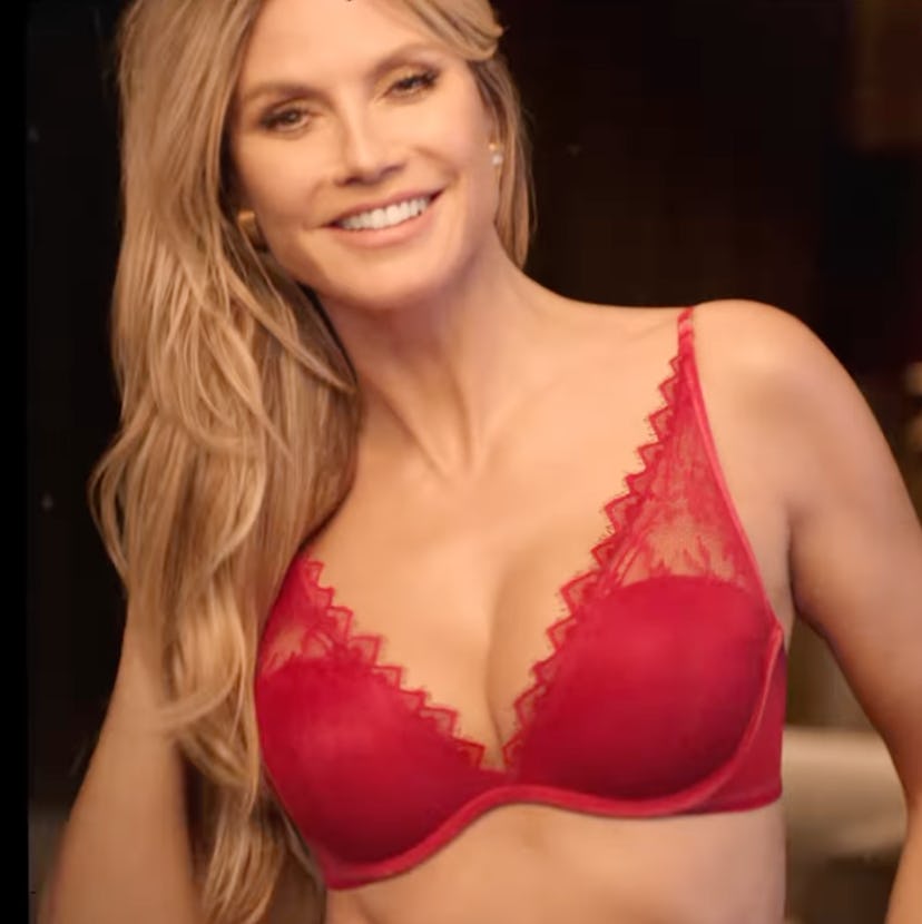 Heidi Klum stripped to her undies for a new holiday Intimissimi campaign.