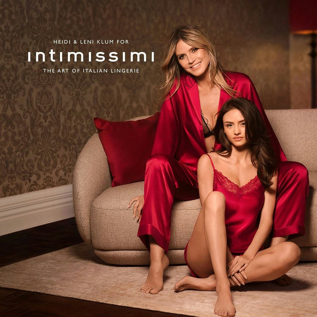 Heidi Klum stripped down to her undies for Intimissimi.