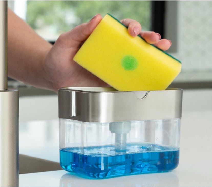 S&T INC. Dish Soap Dispenser and Sponge Holder 