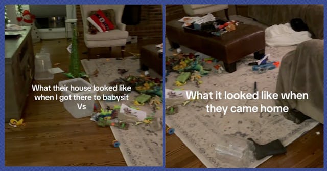 A babysitter shares her feelings on cleaning up messes when she is babysitting.