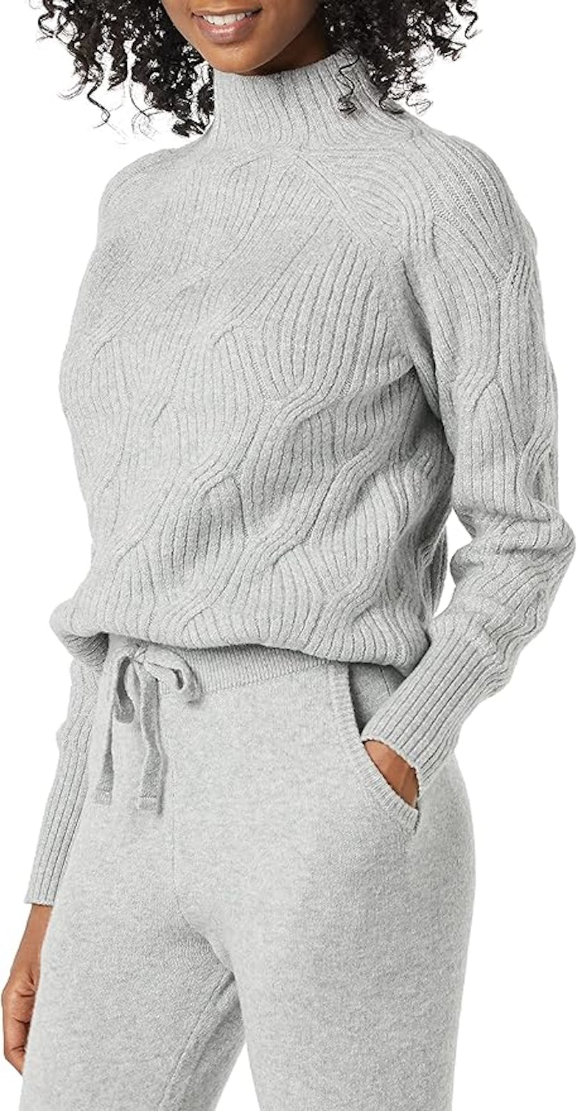 Amazon Essentials Cable Knit Funnel Neck Sweater