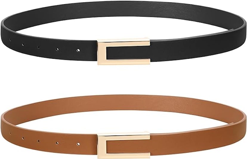 SUOSDEY Leather Belts (2-Pack)