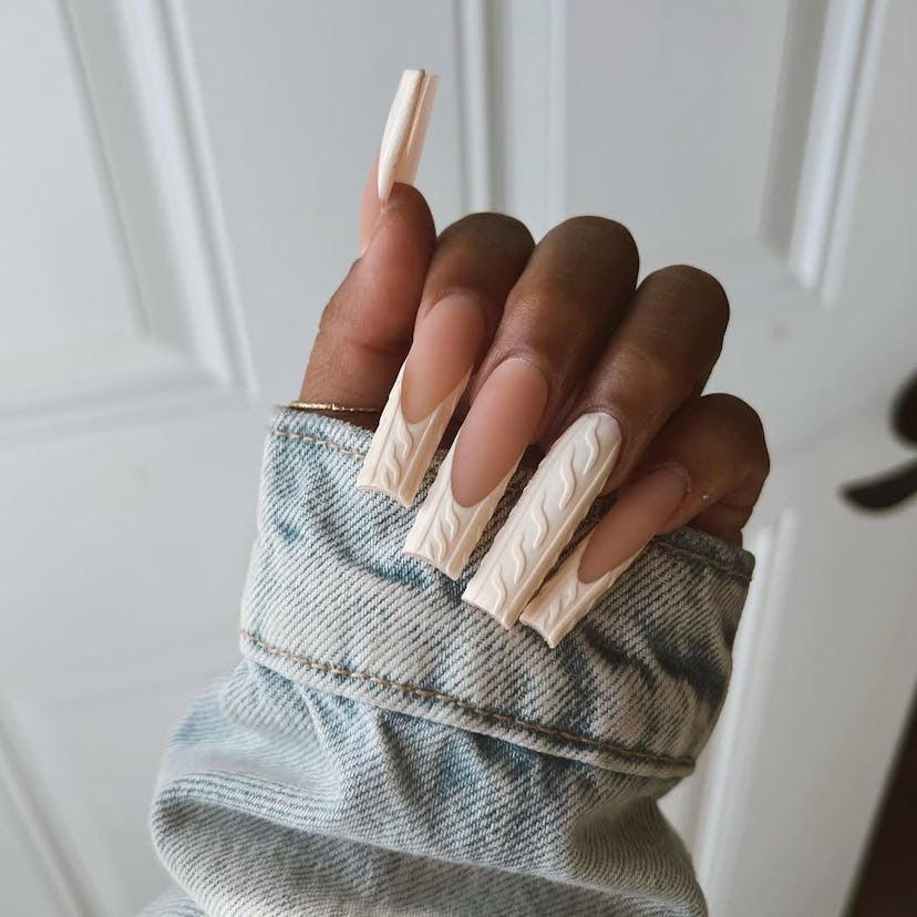 Try 3D sweater nails for Christmas 2024.