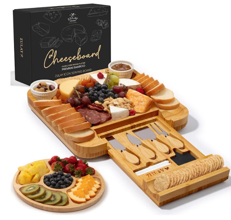 Zulay Kitchen Premium Bamboo Cheese Board Set