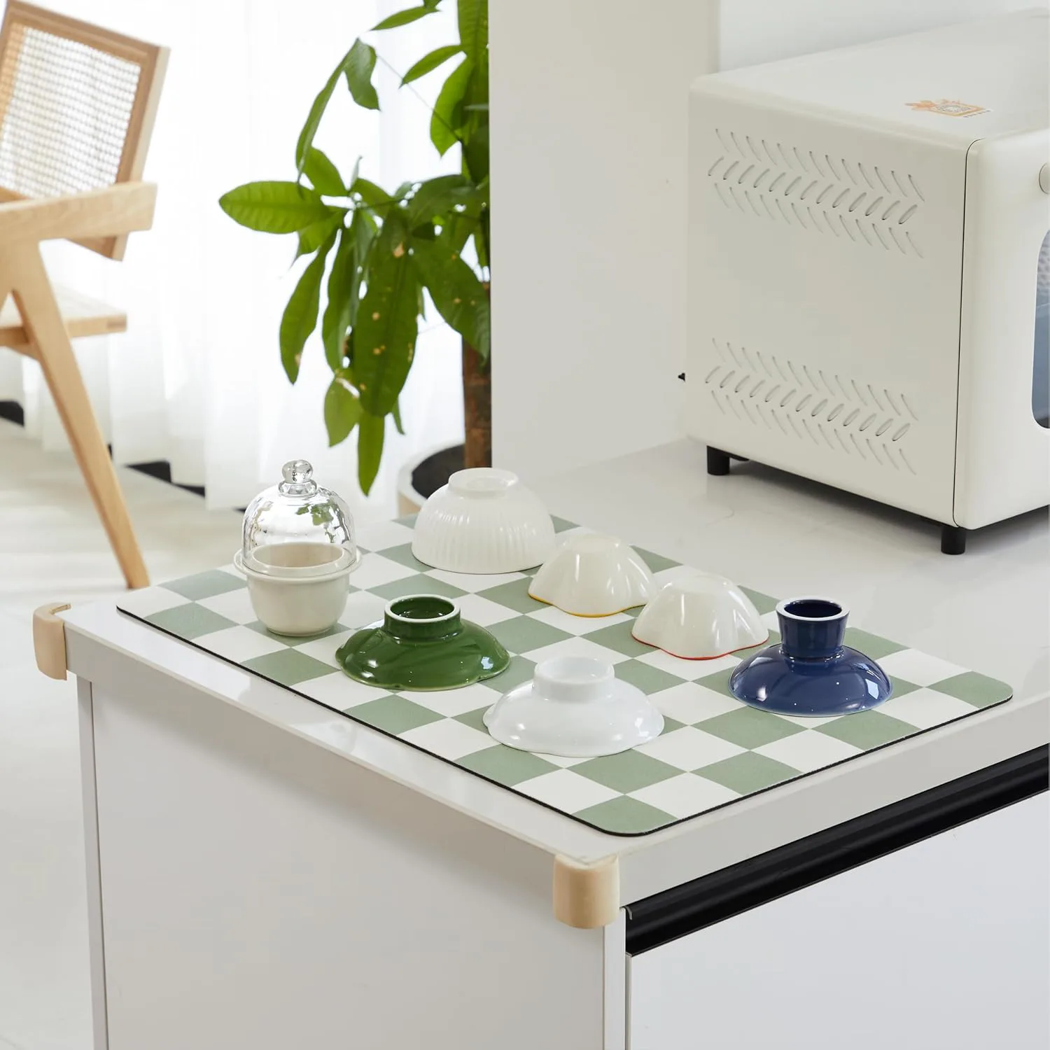 Ohocut Checkered Dish Drying Mat