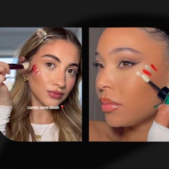Here's everything you need to know about the TikTok-viral "candy cane blush" trend.