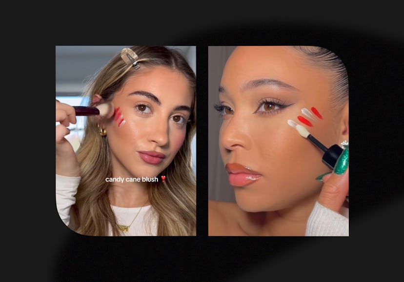 Here's everything you need to know about the TikTok-viral "candy cane blush" trend.