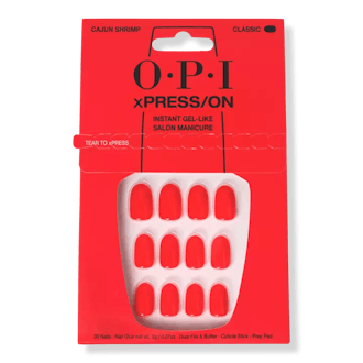 OPI xPRESS/On Short Solid Color Press On Nails in Cajun Shrimp