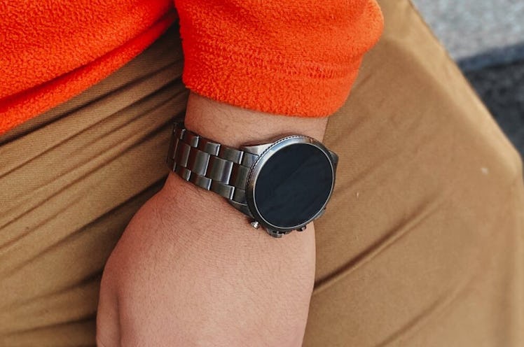 The Fossil Gen 6 Smartwatch with it's screen off.