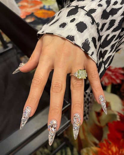 mob wife nails diamante