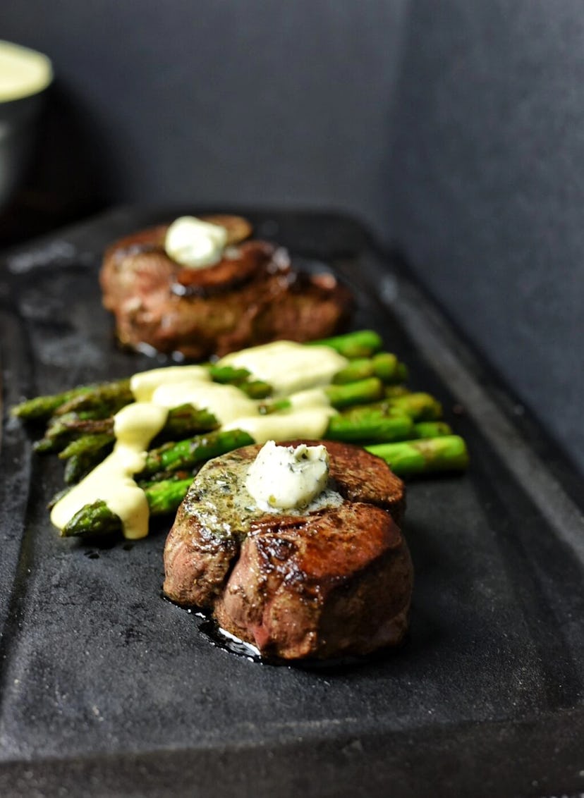 Filet mignon is a great at-home Valentine's Day dinner idea.