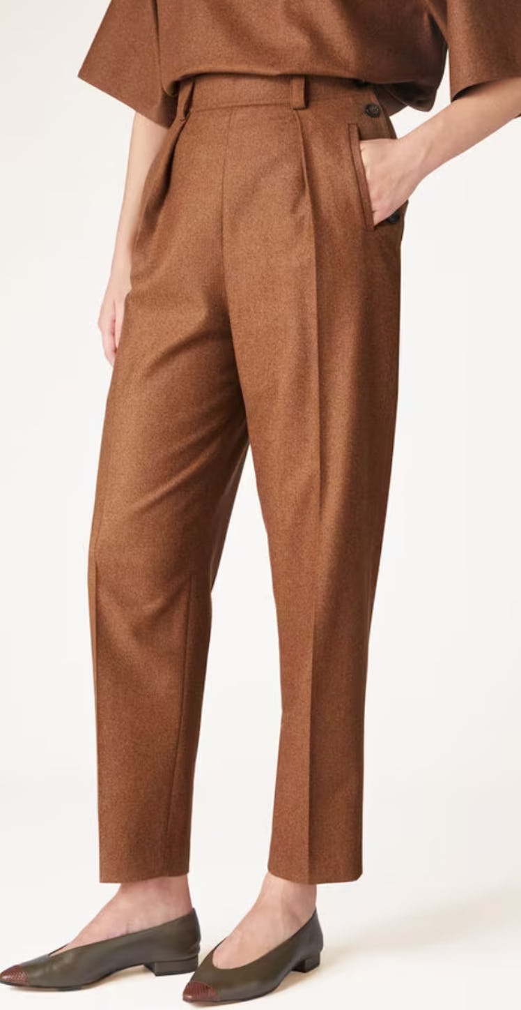 brown cashmere wool pants
