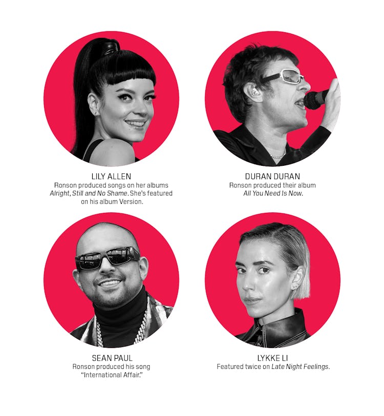 Headshots of Lily Allen; Duran Duran; Reggae Artist Sean Paul; Lykke Li.