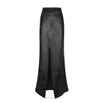 Leather A-line Maxi Skirt